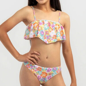 NWT Roxy Girls Floraya Flutter Bikini Set